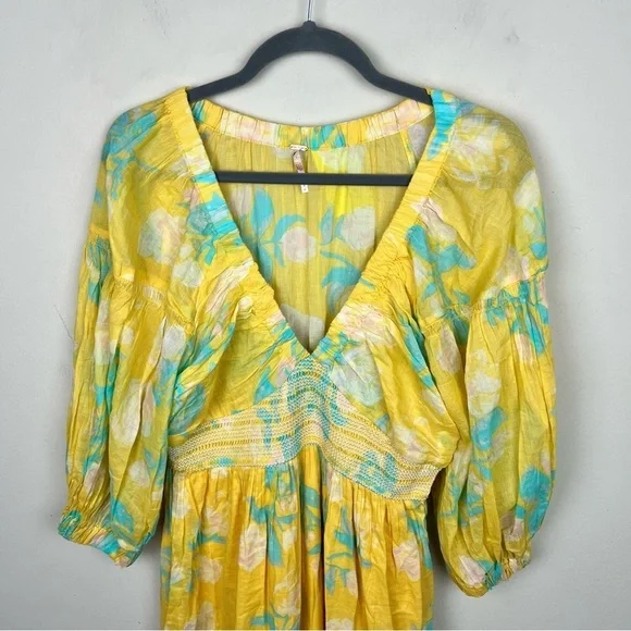 Free People Golden Hour Border Maxi Dress Yellow - Picture 5 of 9